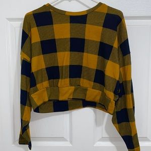 Mustard navy blue top
